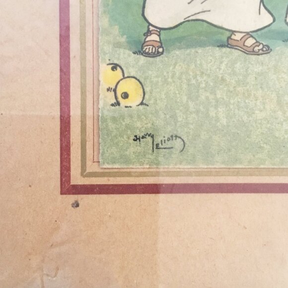 Vintage Harry Eliott Franciscan Monks Friars Lawn Bowling Framed Art Print - Picture 7 of 10